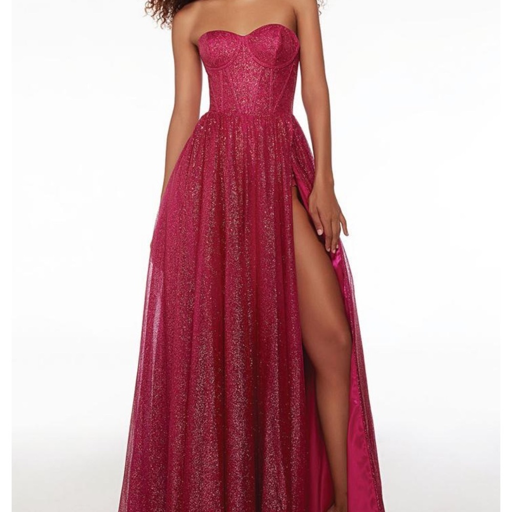 Alyce Paris 61601 Orchid Glitter Corset Prom Gown Size 2 NWT - Picture 12 of 13